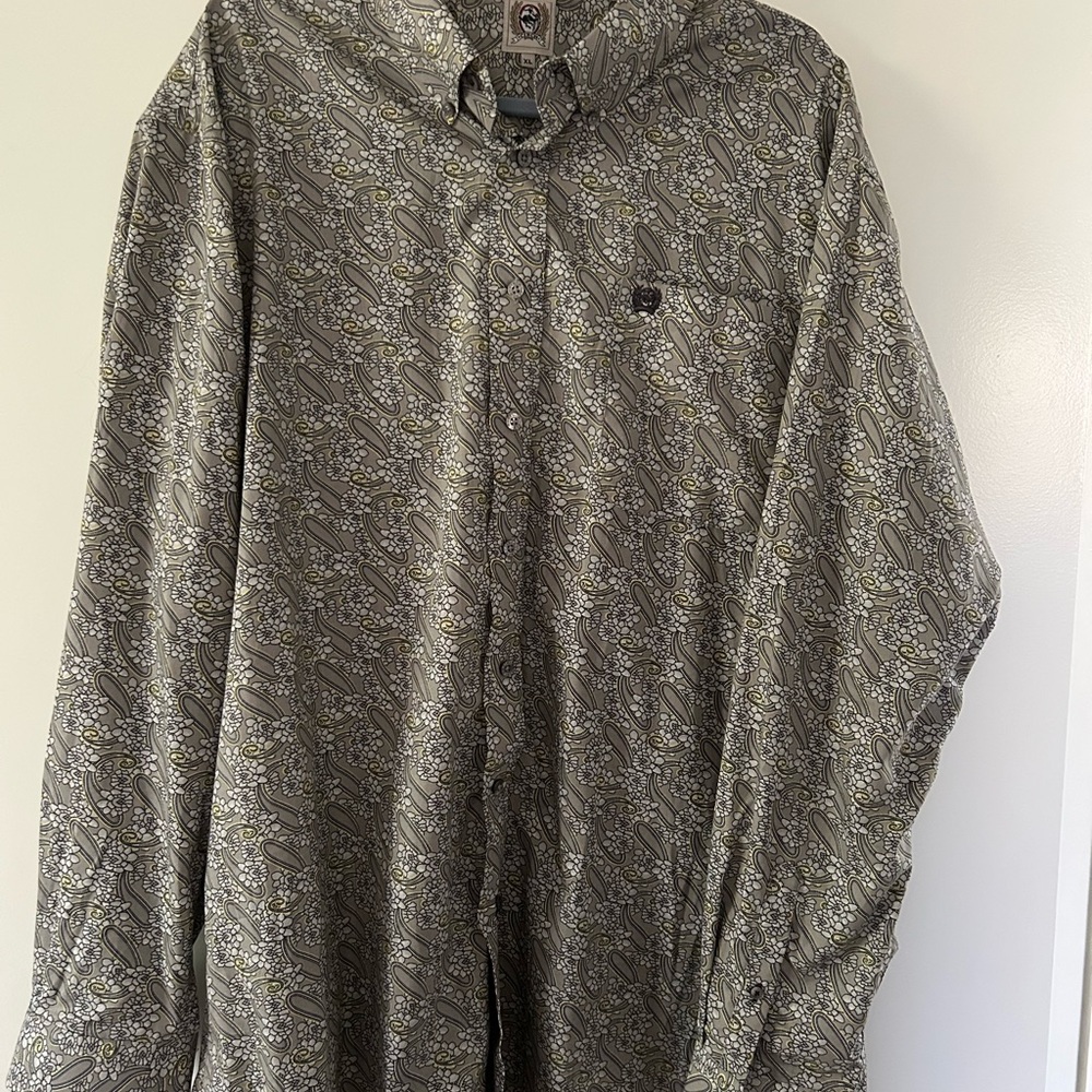 Cinch Men's Olive Patterned Shirt Jacket